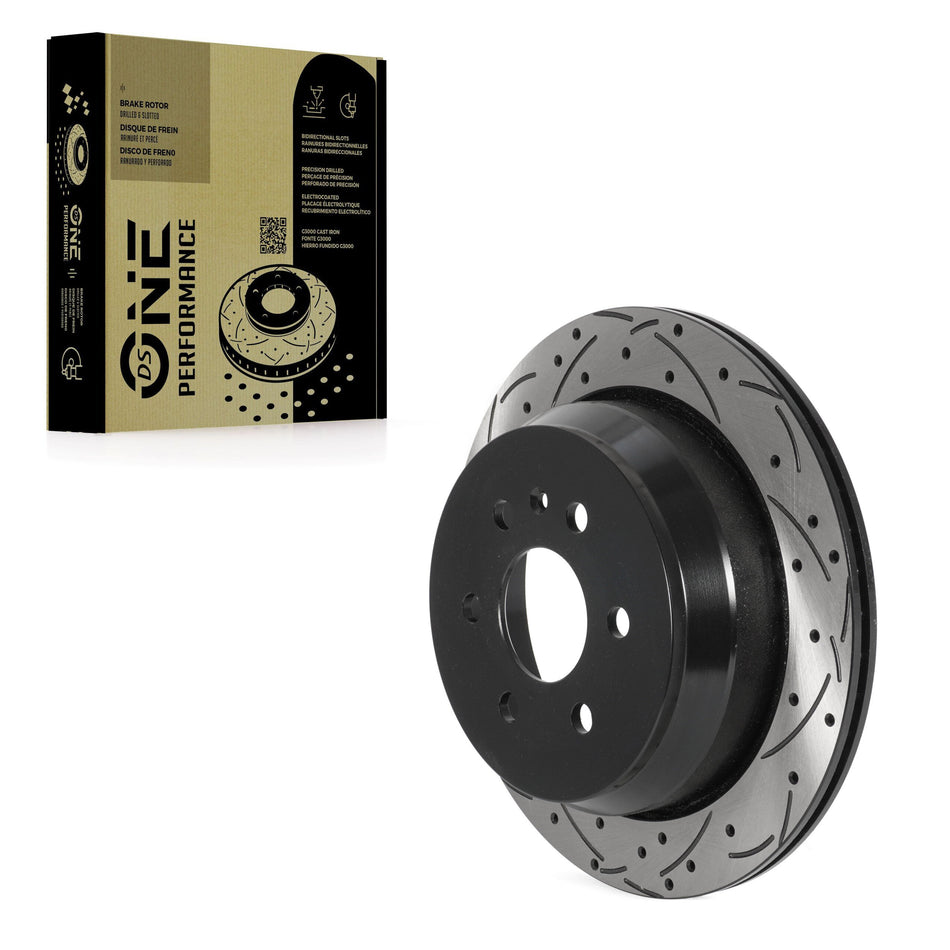 Rear Coated Drilled Slotted Disc Brake Rotor (1 Piece Only) DS1-582039 For Chevrolet Colorado GMC