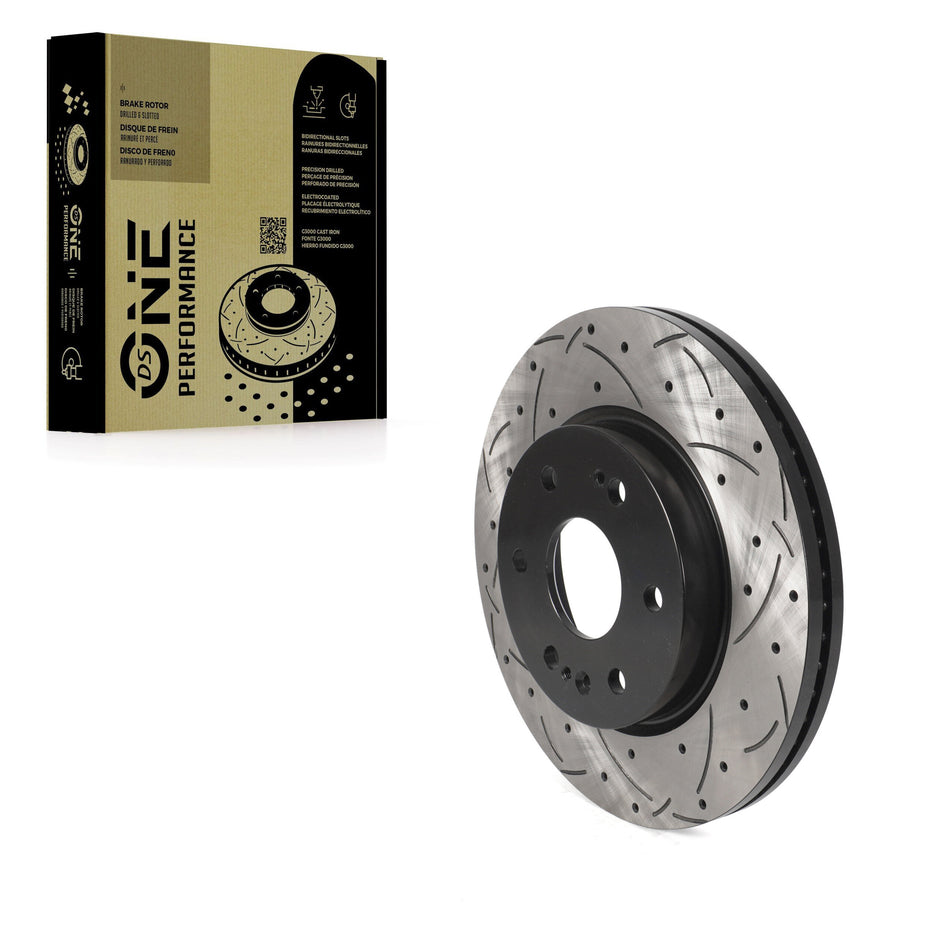 Front Coated Drilled Slotted Disc Brake Rotor (1 Piece Only) DS1-582458 For GMC Chevrolet Silverado