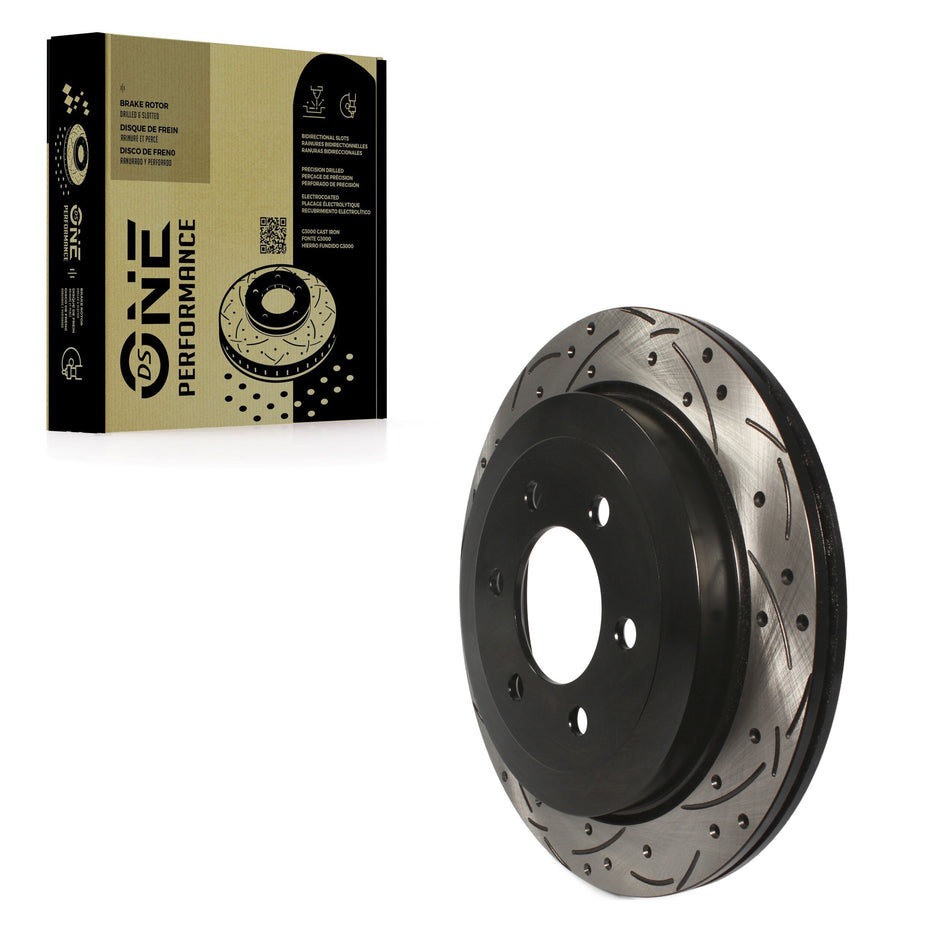 Rear Coated Drilled Slotted Disc Brake Rotor (1 Piece Only) DS1-680507 For Ford Expedition Lincoln