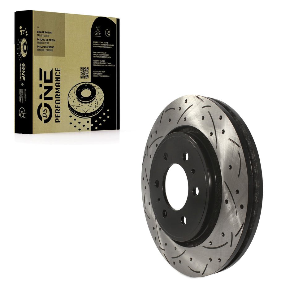 Front Coated Drilled Slotted Disc Brake Rotor (1 Piece Only) DS1-680508 For Ford F-150 Expedition