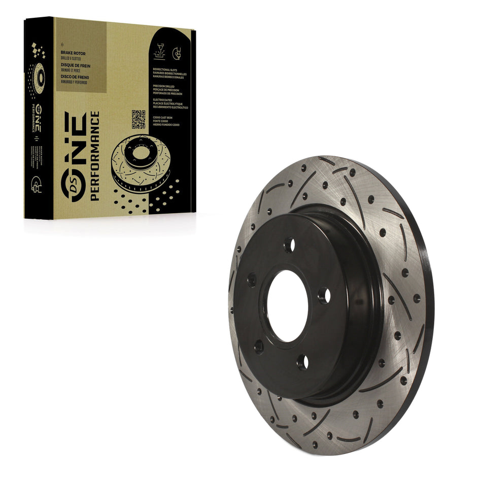 Rear Coated Drilled Slotted Disc Brake Rotor (1 Piece Only) DS1-680931 For Ford Focus