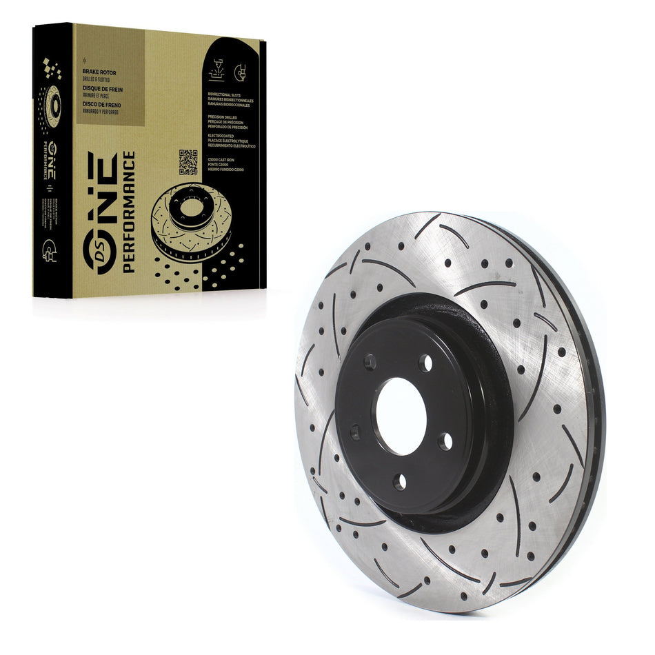 Front Coated Drilled Slotted Disc Brake Rotor (1 Piece Only) DS1-681994 For Ford Focus Lincoln MKC