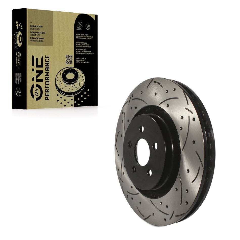 Front Coated Drilled Slotted Disc Brake Rotor (1 Piece Only) DS1-681995 For Ford Edge Fusion Lincoln