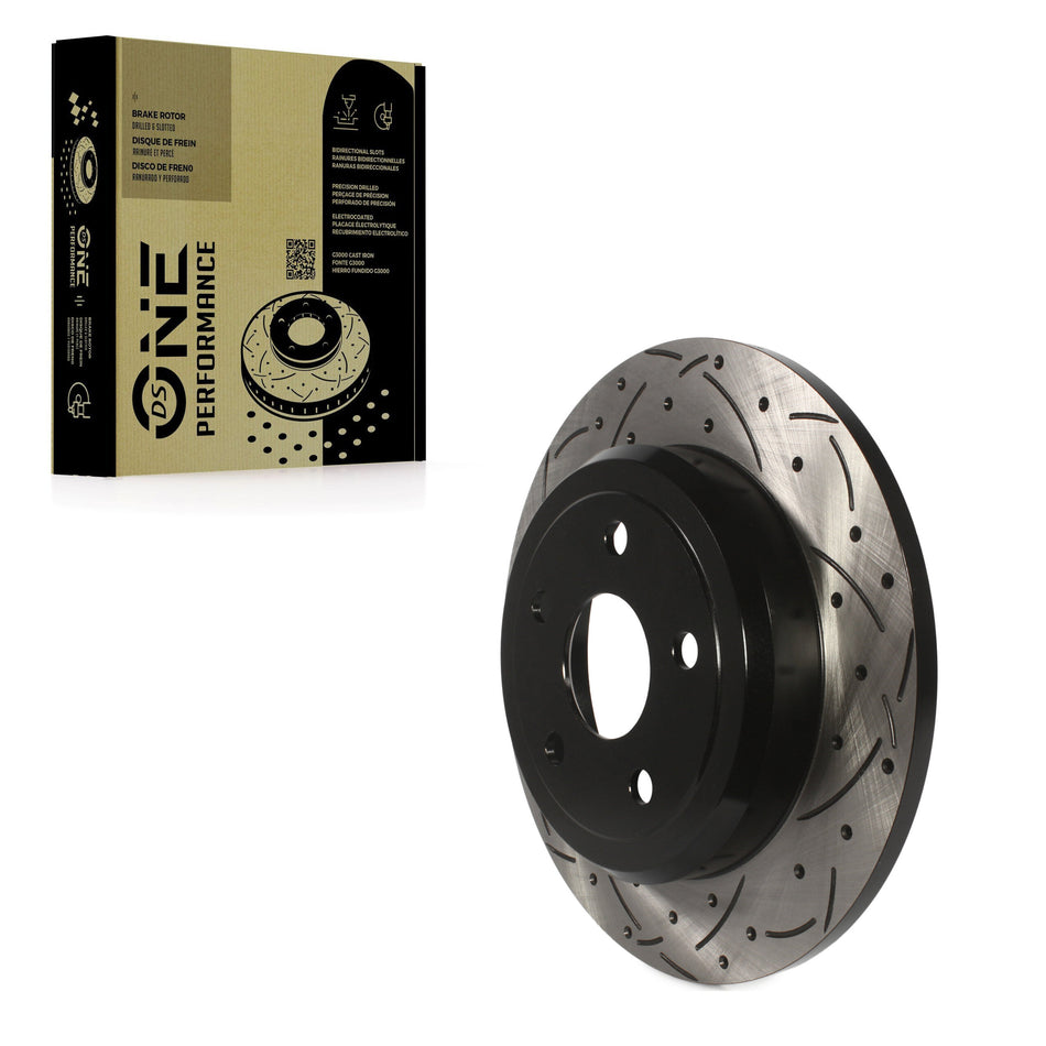 Rear Coated Drilled Slotted Disc Brake Rotor (1 Piece Only) DS1-780867 For Jeep Grand Cherokee Dodge
