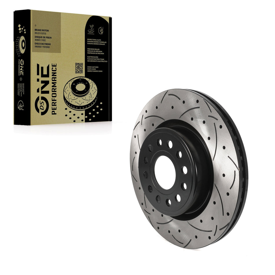 Front Coated Drilled Slotted Disc Brake Rotor (1 Piece Only) DS1-782430 For Ram 1500