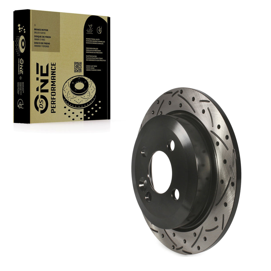 Rear Coated Drilled Slotted Disc Brake Rotor (1 Piece Only) DS1-980604 For Mini Cooper