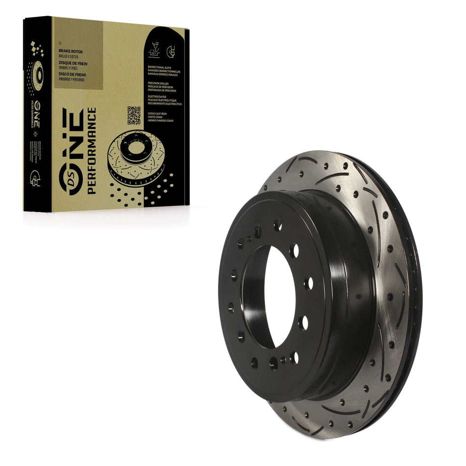 Rear Coated Drilled Slotted Disc Brake Rotor (1 Piece Only) DS1-980780 For Toyota 4Runner Lexus FJ