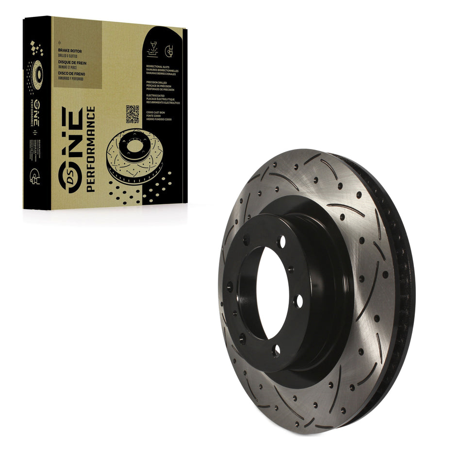 Front Coated Drilled Slotted Disc Brake Rotor (1 Piece Only) DS1-980784 For Toyota 4Runner Lexus