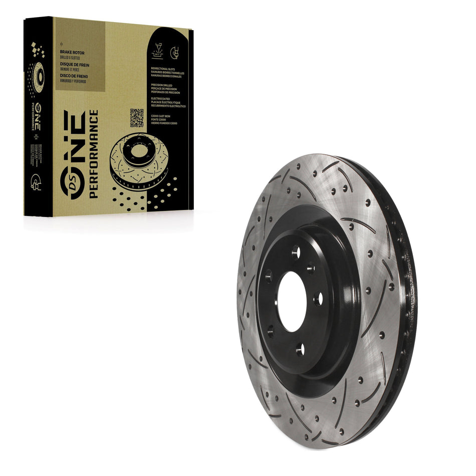 Rear Coated Drilled Slotted Disc Brake Rotor (1 Piece Only) DS1-980881 For Audi Q5 Porsche Macan A4