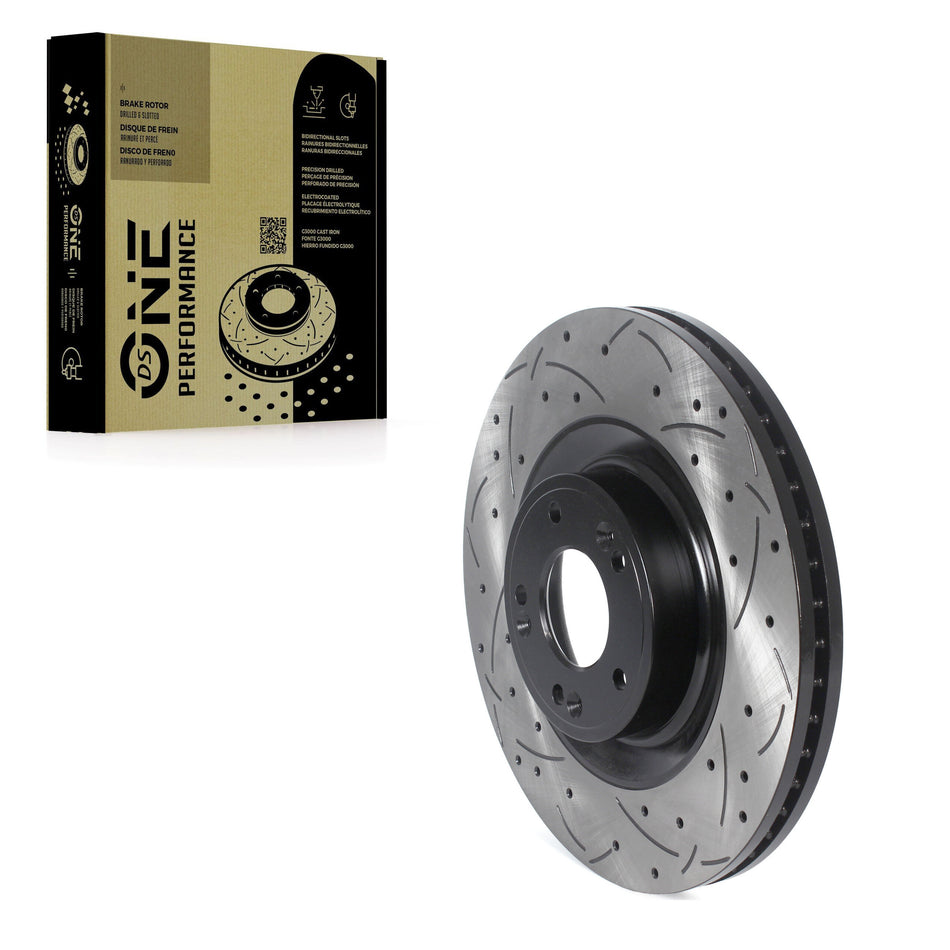 Front Coated Drilled Slotted Disc Brake Rotor (1 Piece Only) DS1-980883 For Hyundai Genesis G80 Kia