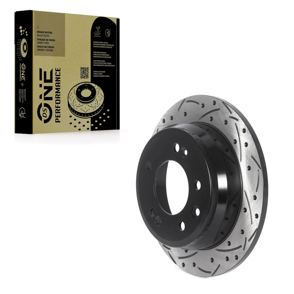 Rear Coated Drilled Slotted Disc Brake Rotor (1 Piece Only) DS1-980896 For Hyundai Elantra Tucson