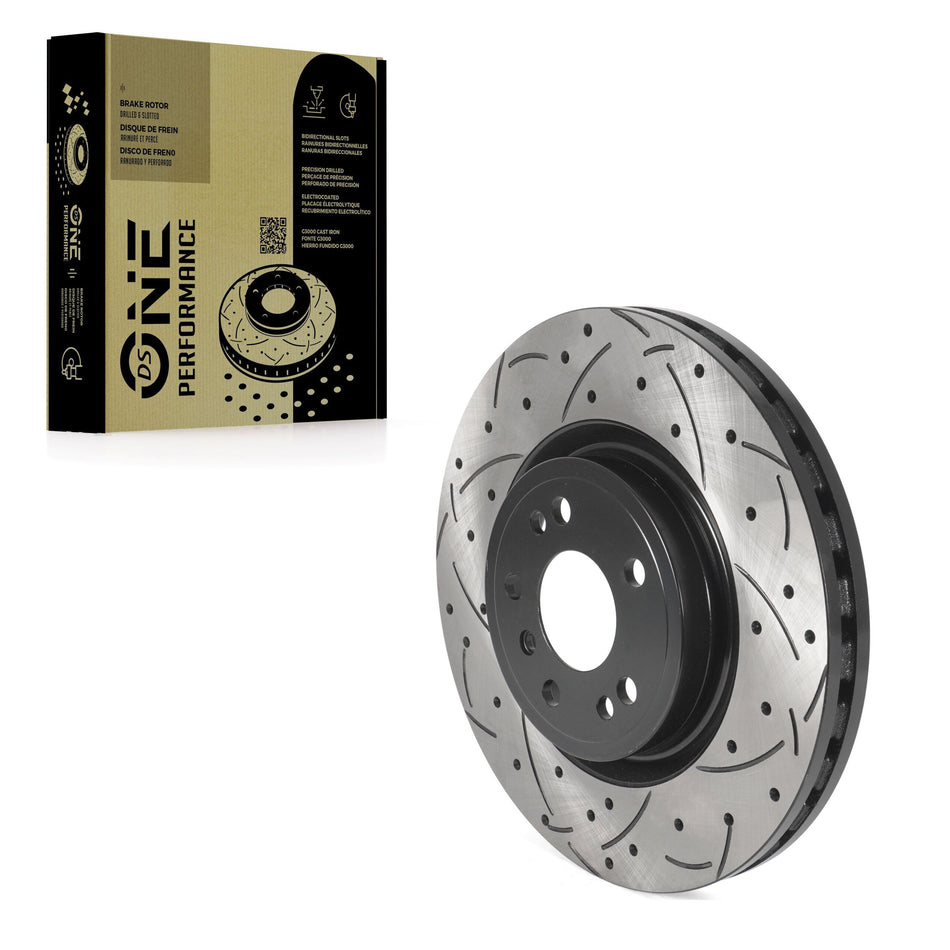 Front Coated Drilled Slotted Disc Brake Rotor (1 Piece Only) DS1-981000 For Mercedes-Benz ML350