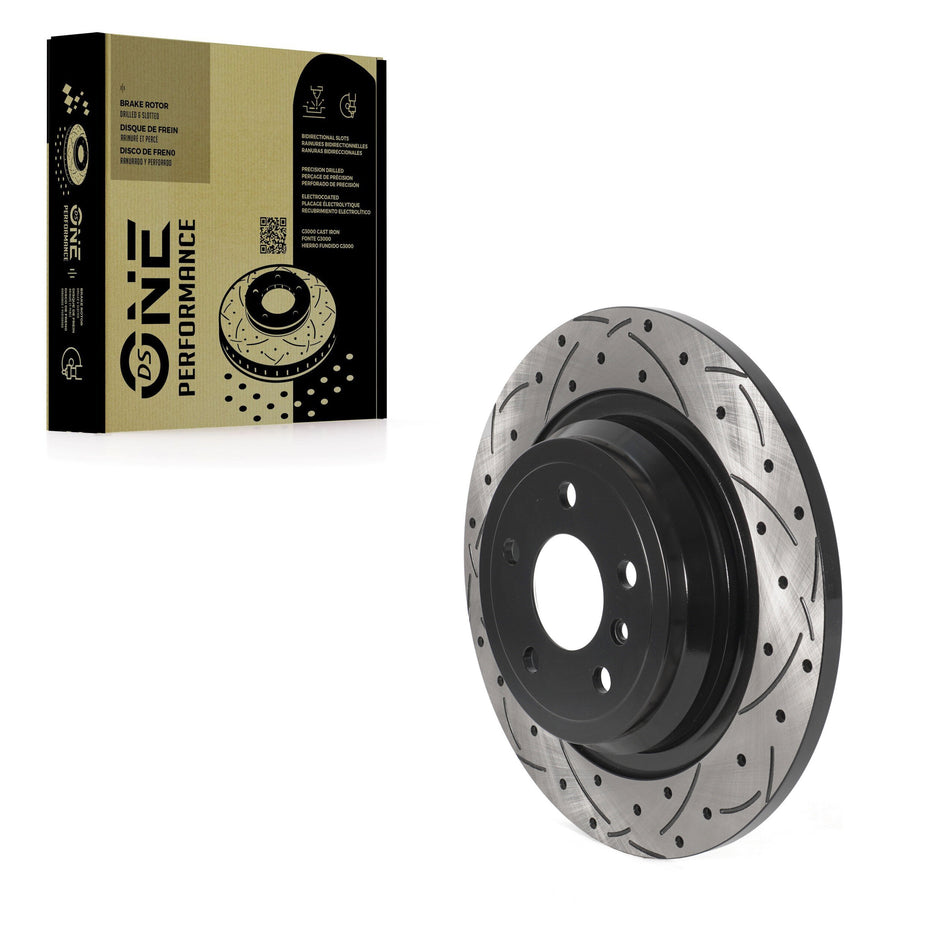 Rear Coated Drilled Slotted Disc Brake Rotor (1 Piece Only) DS1-981004 For Mercedes-Benz ML350 ML250