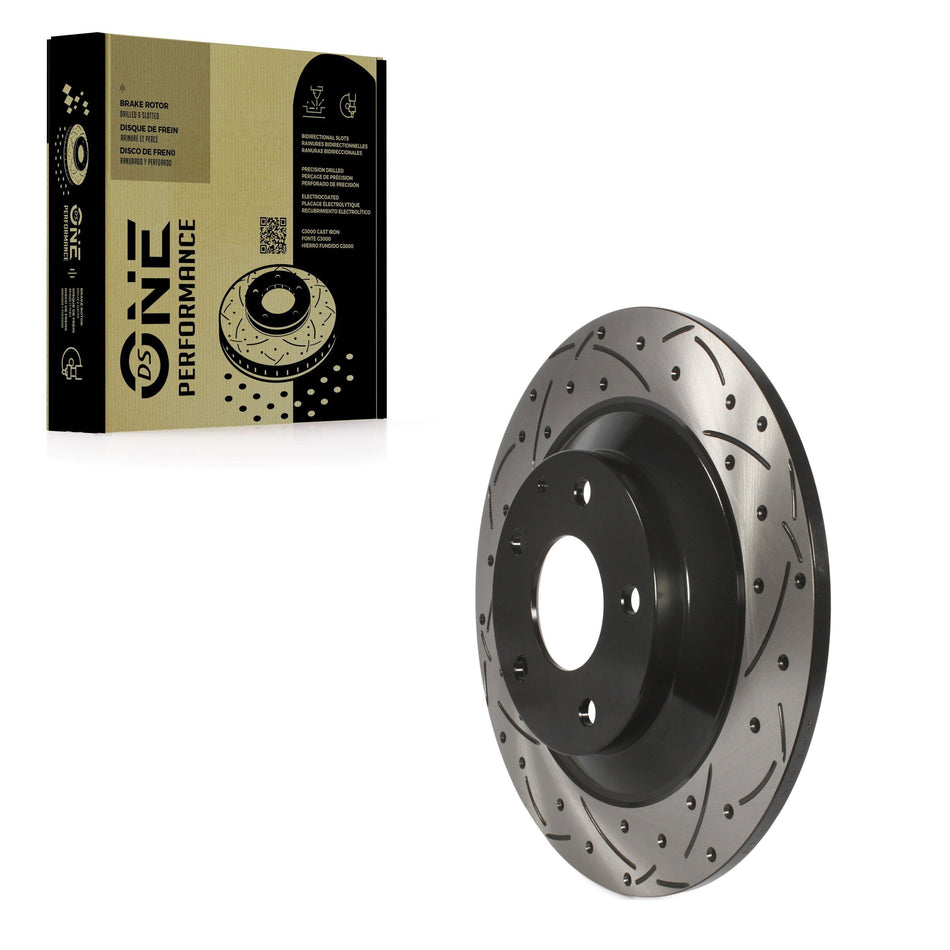 Rear Coated Drilled Slotted Disc Brake Rotor (1 Piece Only) DS1-981008 For Mazda CX-5 CX-30 MX-30 EV