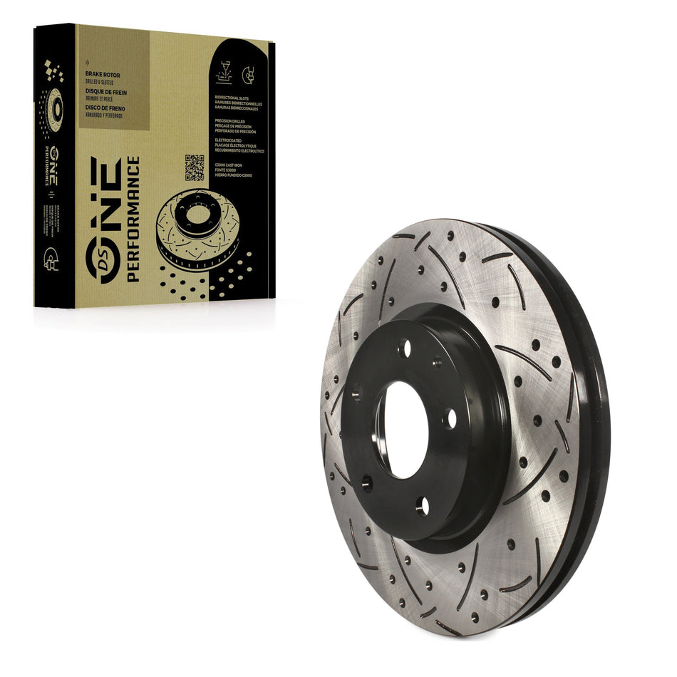 Front Coated Drilled Slotted Disc Brake Rotor (1 Piece Only) DS1-981011 For Mazda CX-5 6