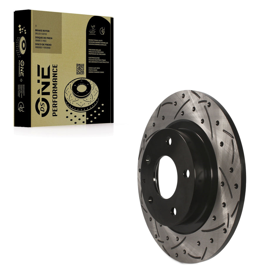 Rear Coated Drilled Slotted Disc Brake Rotor (1 Piece Only) DS1-981023 For 2014-2021 Mazda 6