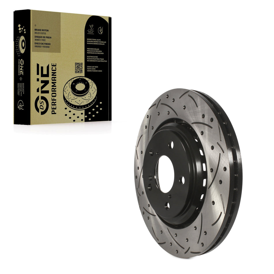 Front Coated Drilled Slotted Disc Brake Rotor (1 Piece Only) DS1-981053 For Honda Odyssey Pilot MDX