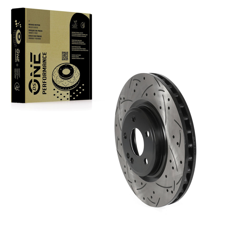 Front Coated Drilled Slotted Disc Brake Rotor (1 Piece Only) DS1-981775 For Mercedes-Benz GLA250 B