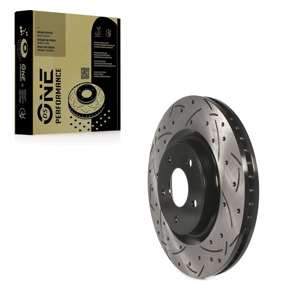 Front Coated Drilled Slotted Disc Brake Rotor (1 Piece Only) DS1-981779 For Nissan Rogue