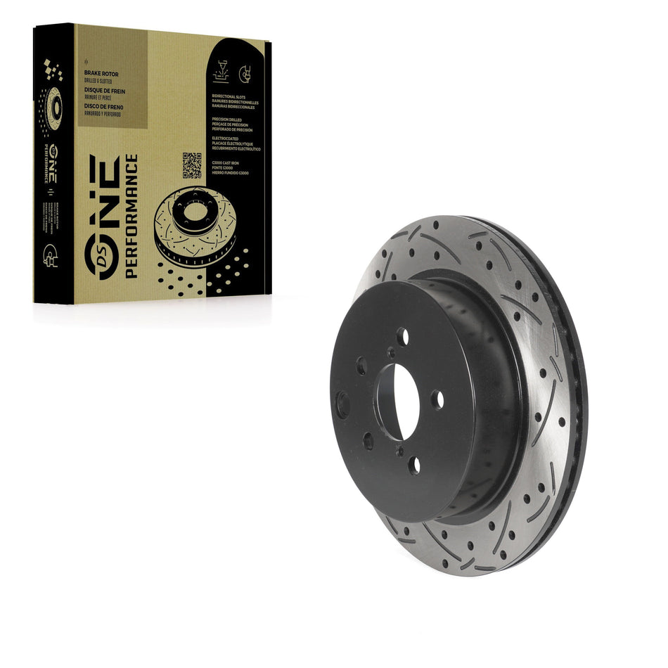 Rear Coated Drilled Slotted Disc Brake Rotor (1 Piece Only) DS1-981787 For Subaru Forester 2.0L