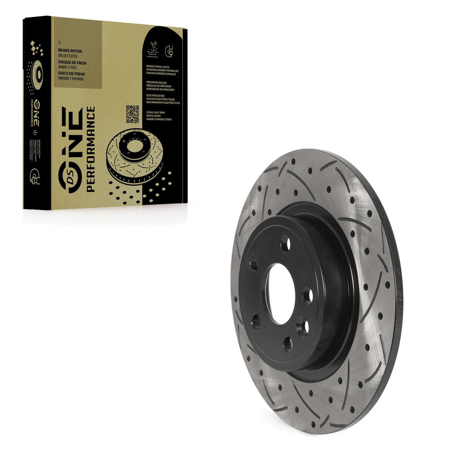 Rear Coated Drilled Slotted Disc Brake Rotor (1 Piece Only) DS1-981820 For Land Rover Discovery