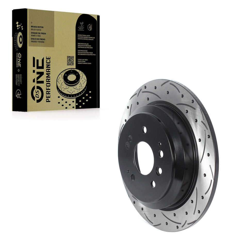 Rear Coated Drilled Slotted Disc Brake Rotor (1 Piece Only) DS1-982041 For Honda Pilot Ridgeline