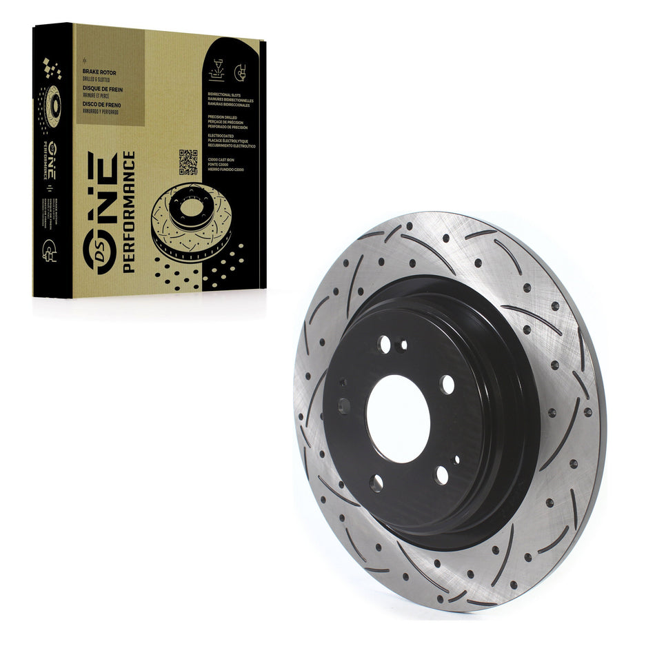 Rear Coated Drilled Slotted Disc Brake Rotor (1 Piece Only) DS1-982070 For 2017-2020 Acura MDX