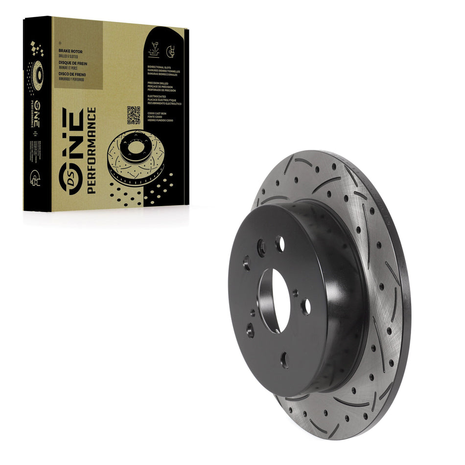 Rear Coated Drilled Slotted Disc Brake Rotor (1 Piece Only) DS1-982285 For Toyota Camry