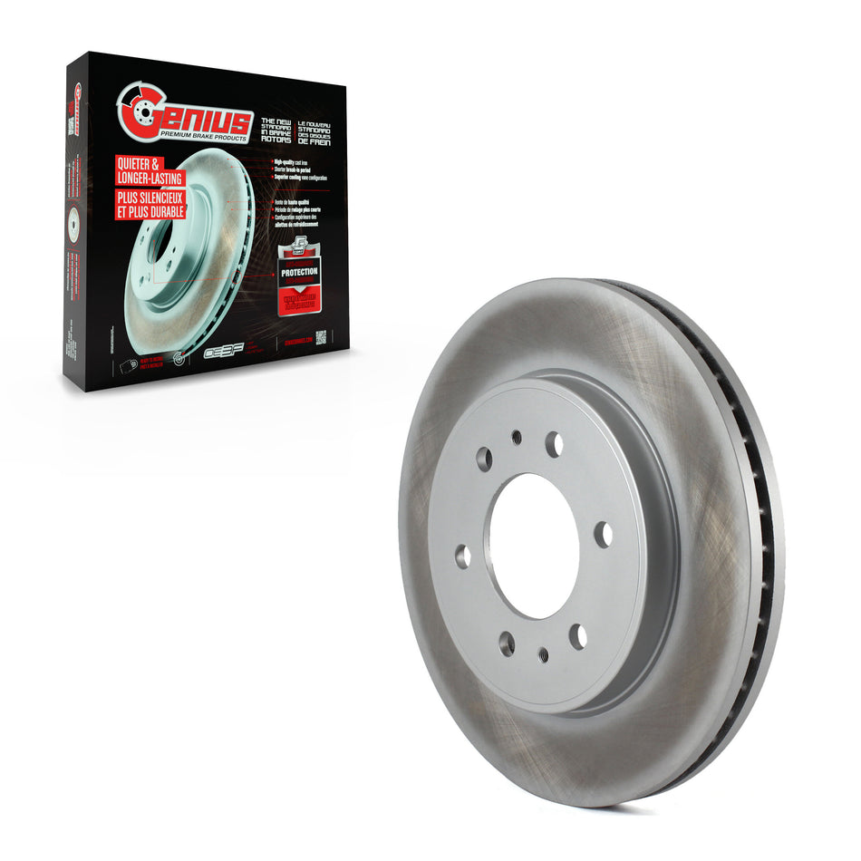 Front Coated Disc Brake Rotor (1 Piece Only) GCR-680754 For 2009 Ford F-150 With 6 Lug Wheels