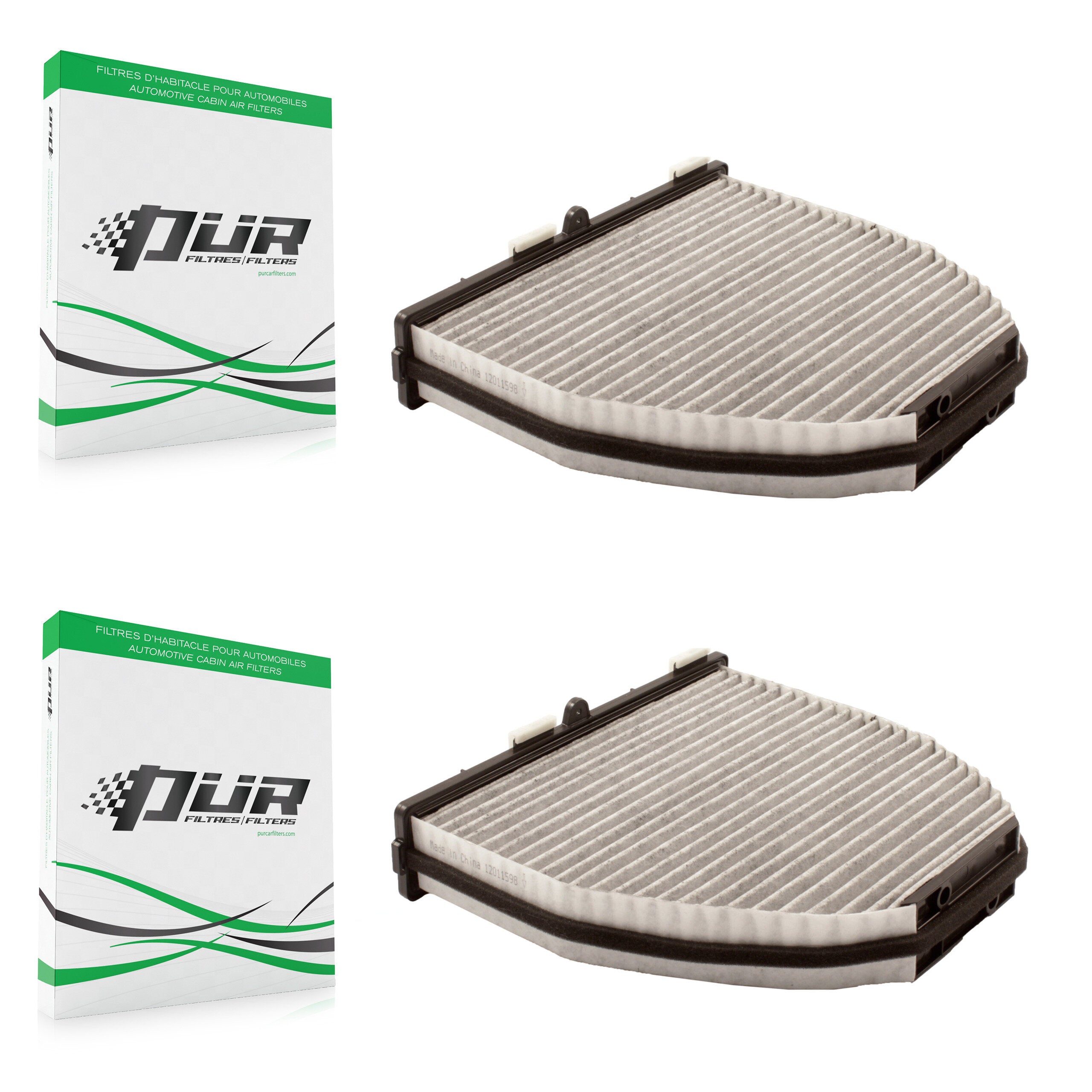 Cabin Air Filter (2 Pack) For Mercedes-Benz C300 GLK350 GLK250 E350 C350 C250 E400 E550 C K54-100117