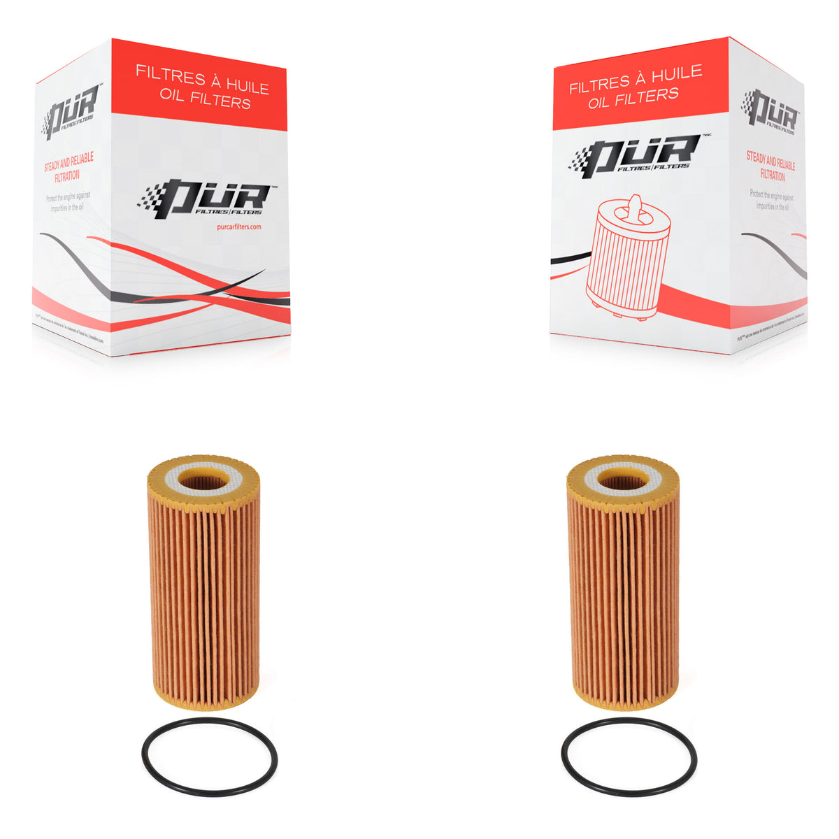 Engine Cartridge Oil Filter (2 Pack) For Volkswagen Audi Jetta Tiguan Atlas Q5 Golf Q3 Q7 K56-100004