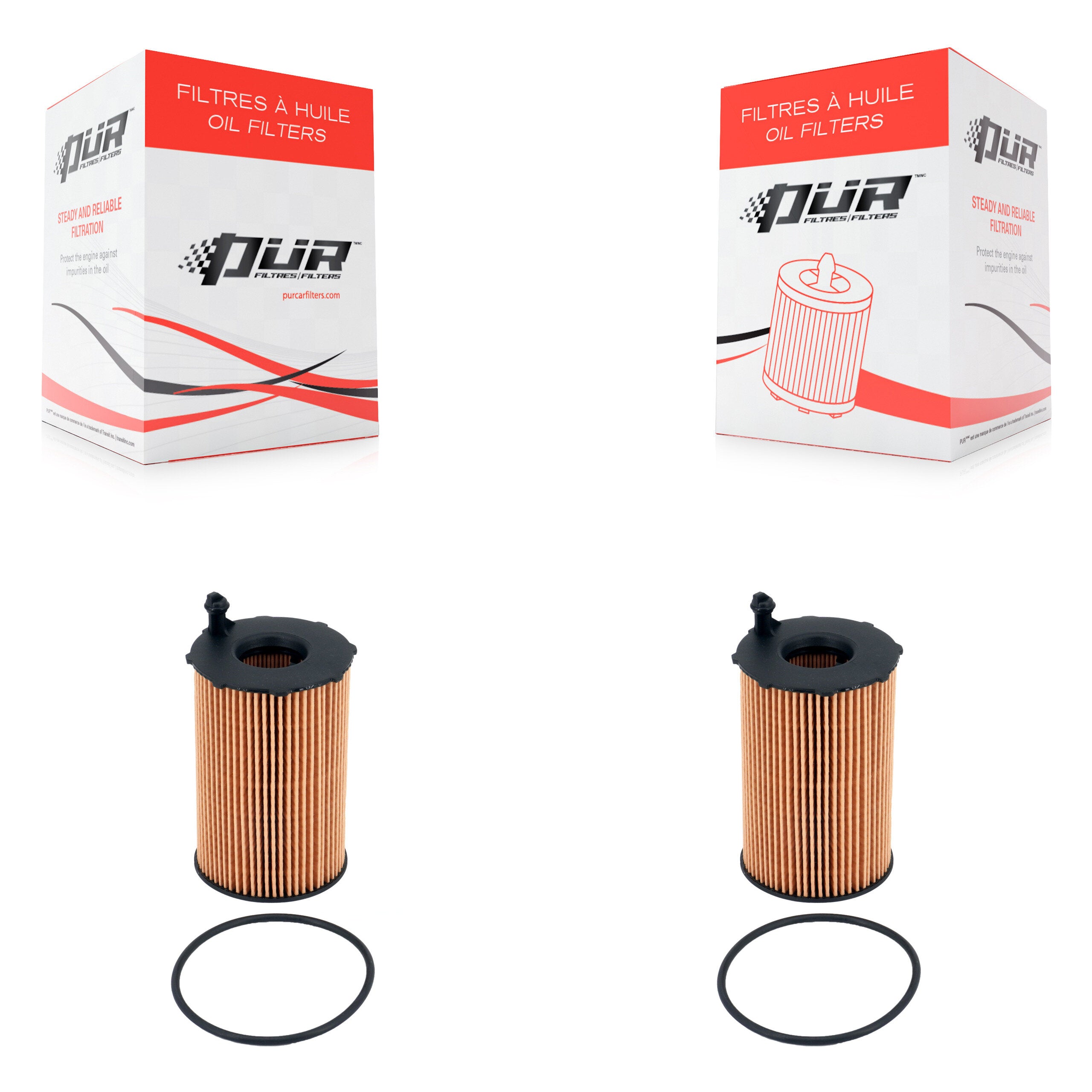 Engine Cartridge Oil Filter (2 Pack) For Audi Q5 Volkswagen Touareg Porsche Cayenne Q7 A6 K56-100484
