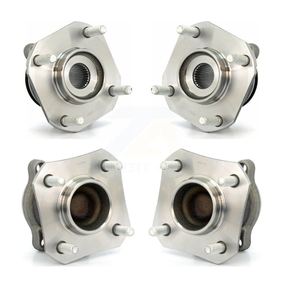 Front Rear Wheel Bearing & Hub Assembly Kit For 2007-2012 Nissan Sentra 2.0L with Non-ABS K70-101268