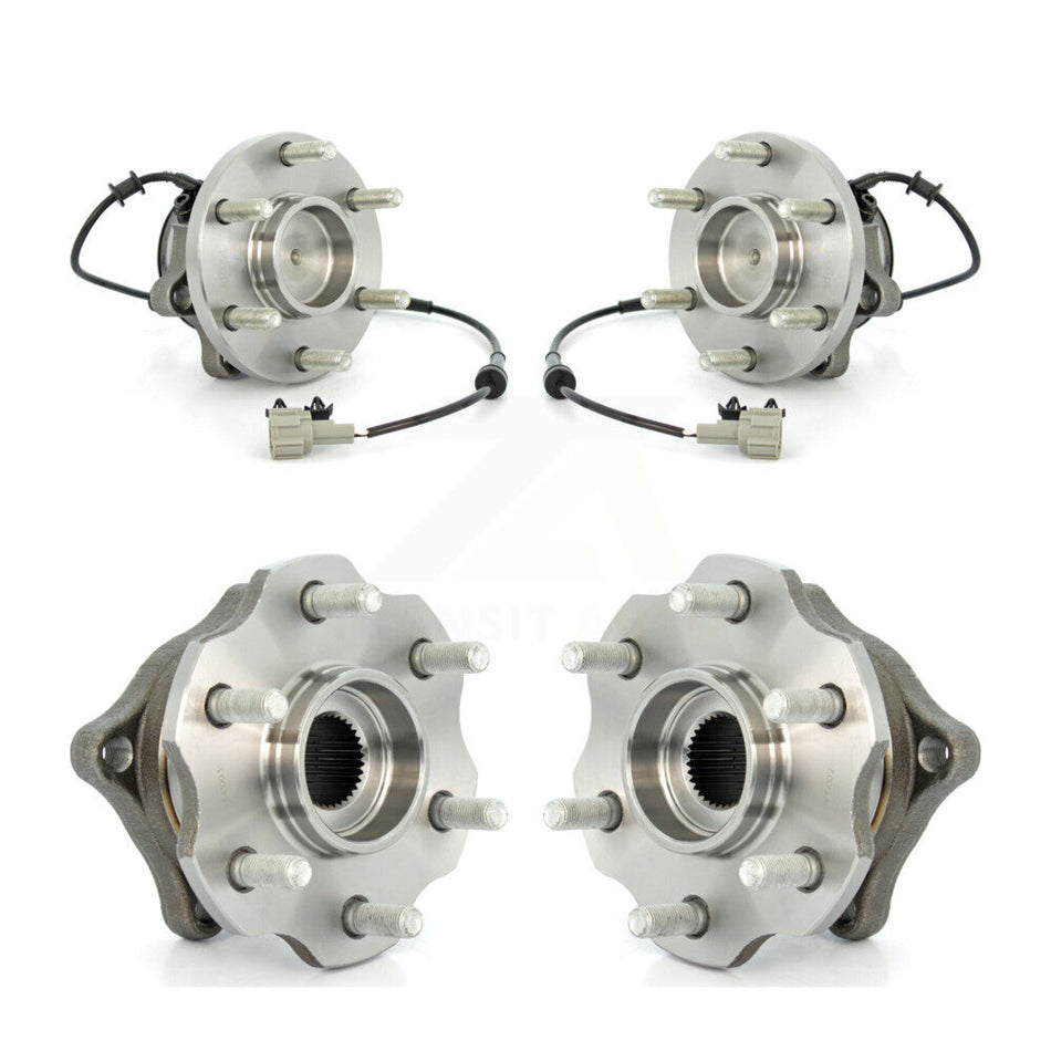 Front Rear Wheel Bearing & Hub Assembly Kit For 2005-2012 Nissan Pathfinder RWD K70-101291