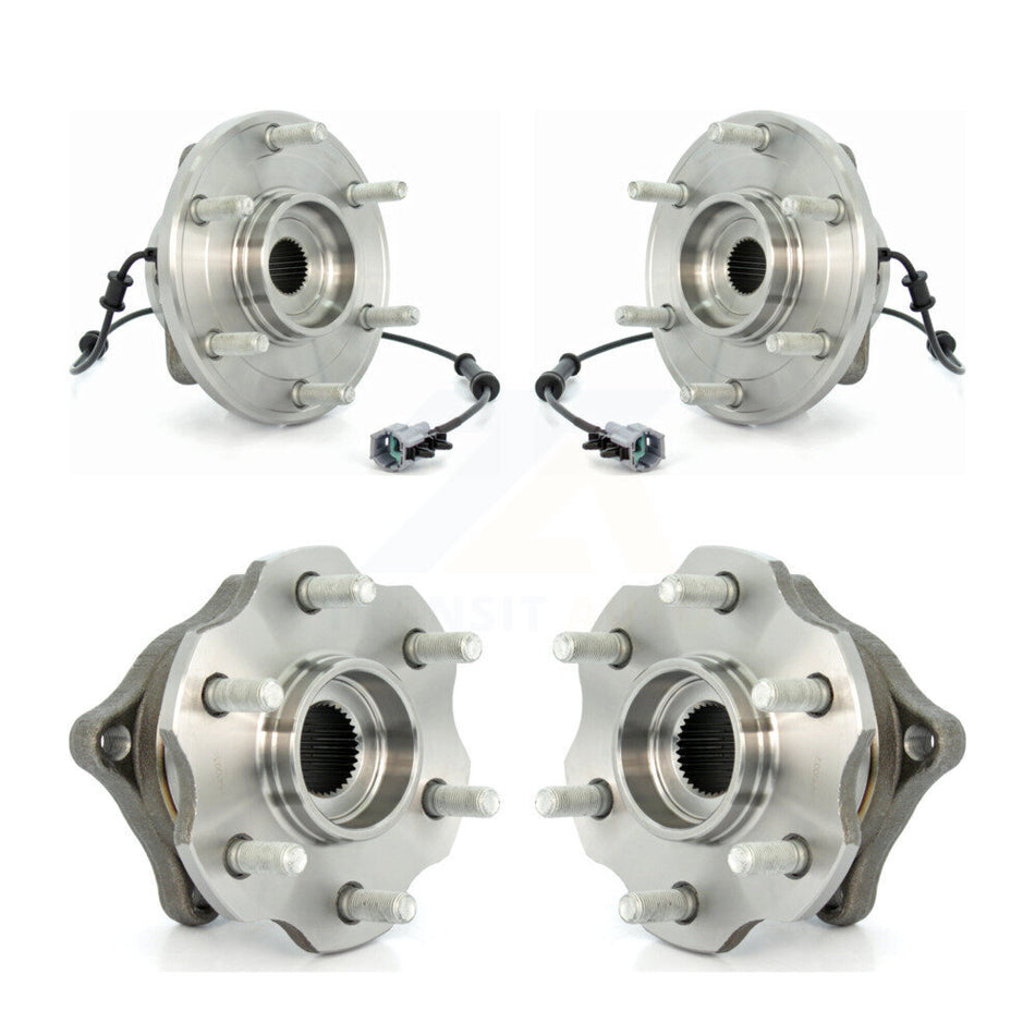 Front Rear Wheel Bearing & Hub Assembly Kit For 2005-2007 Nissan Armada With Internal ABS K70-101295