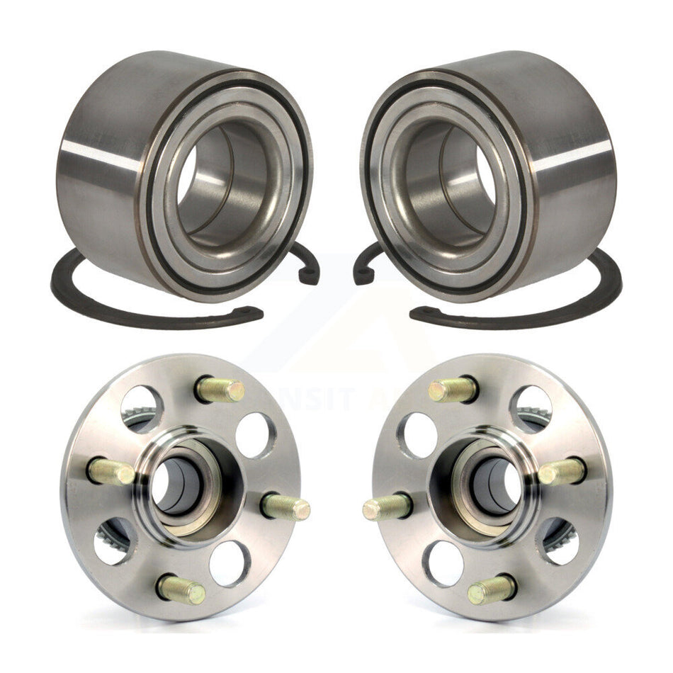 Front Rear Wheel Bearing And Hub Assembly Kit For 1996 Honda Civic HX with Drum rear brakes 4-Wheel ABS K70-101538