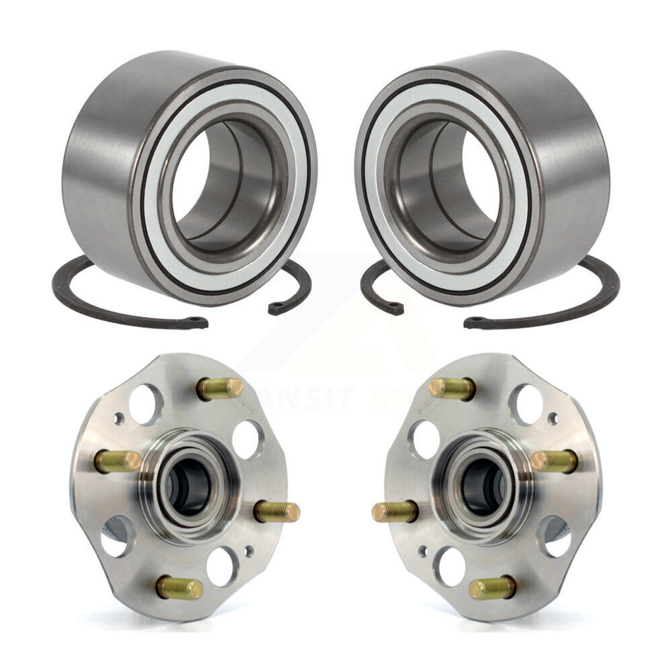 Front Rear Wheel Bearing And Hub Assembly Kit For 1998-2002 Honda Accord 2.3L with Drum rear brakes Non-ABS K70-101562