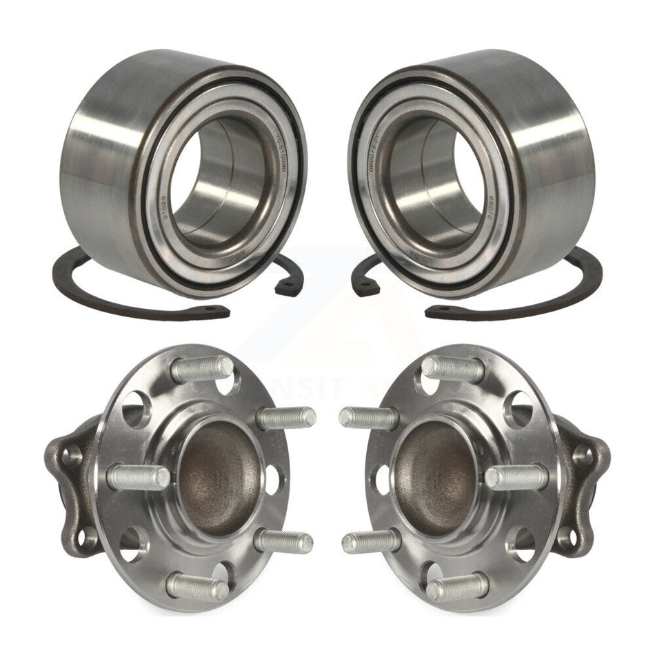 Front Rear Wheel Bearing And Hub Assembly Kit For 2008-2009 Mitsubishi Lancer FWD with Non-ABS K70-101635