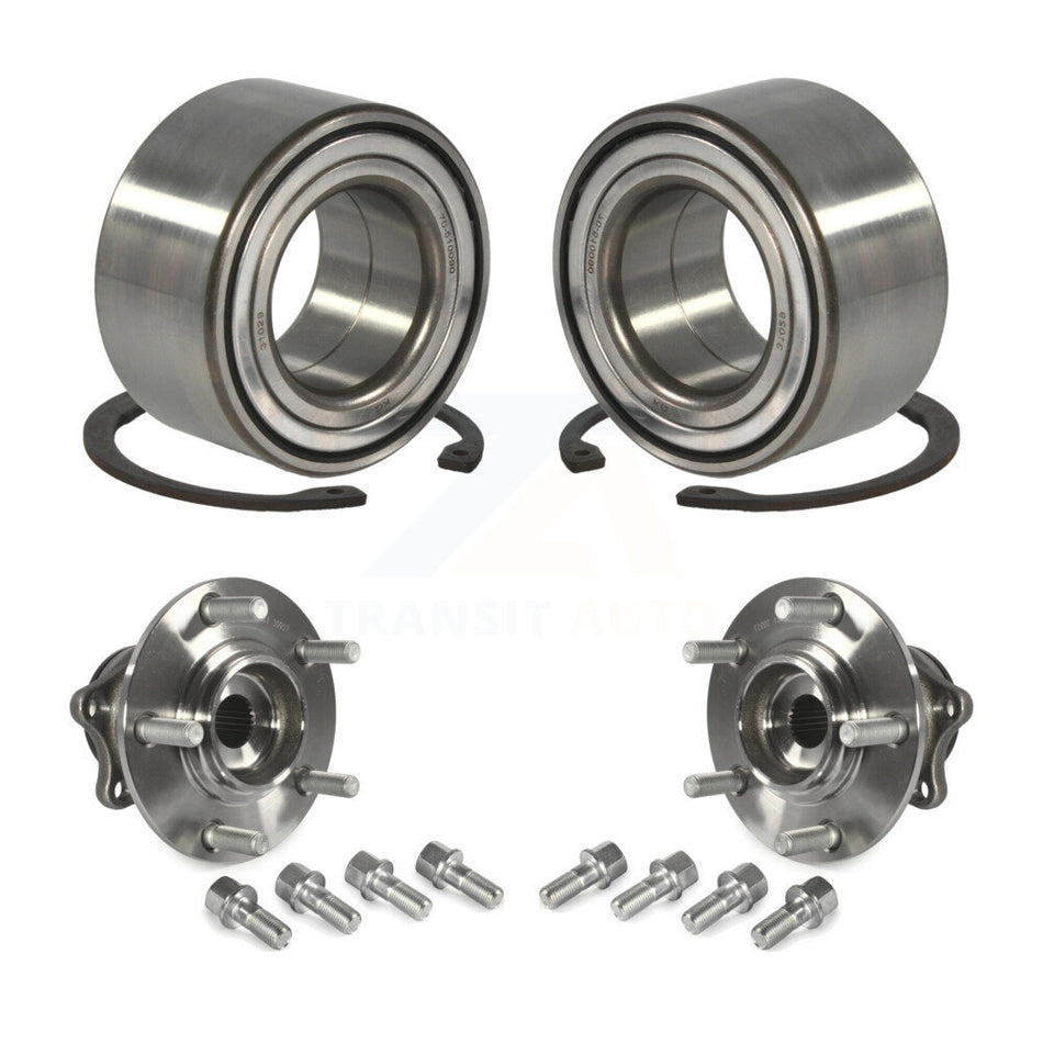 Front Rear Wheel Bearing And Hub Assembly Kit For 2007-2013 Mitsubishi Outlander AWD Without 7 Passenger Seating K70-101637