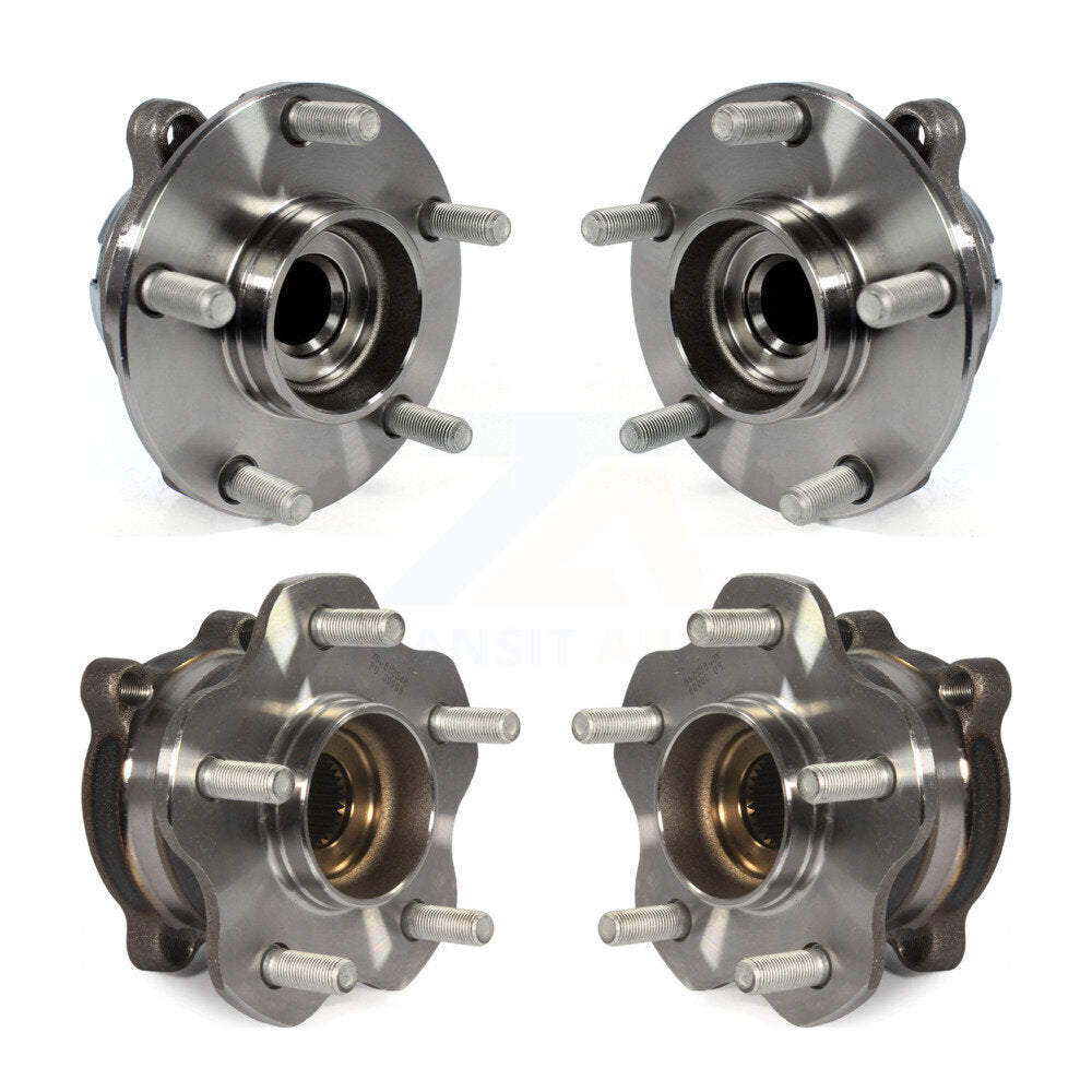 Front Rear Wheel Bearing & Hub Assembly Kit For 2006-2007 INFINITI M35 RWD K70-101992
