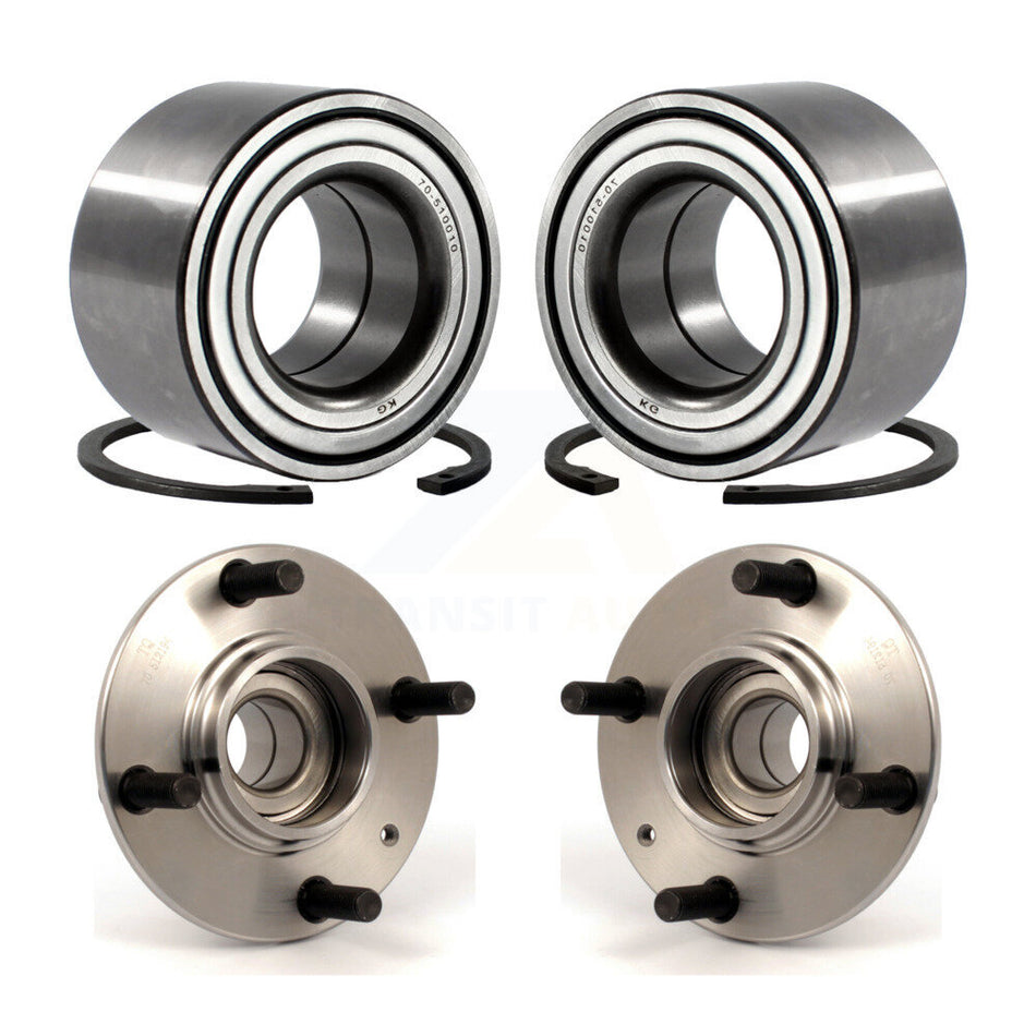 Front Rear Wheel Bearing And Hub Assembly Kit For 2004 Kia Spectra 1.8L with Non-ABS K70-102221