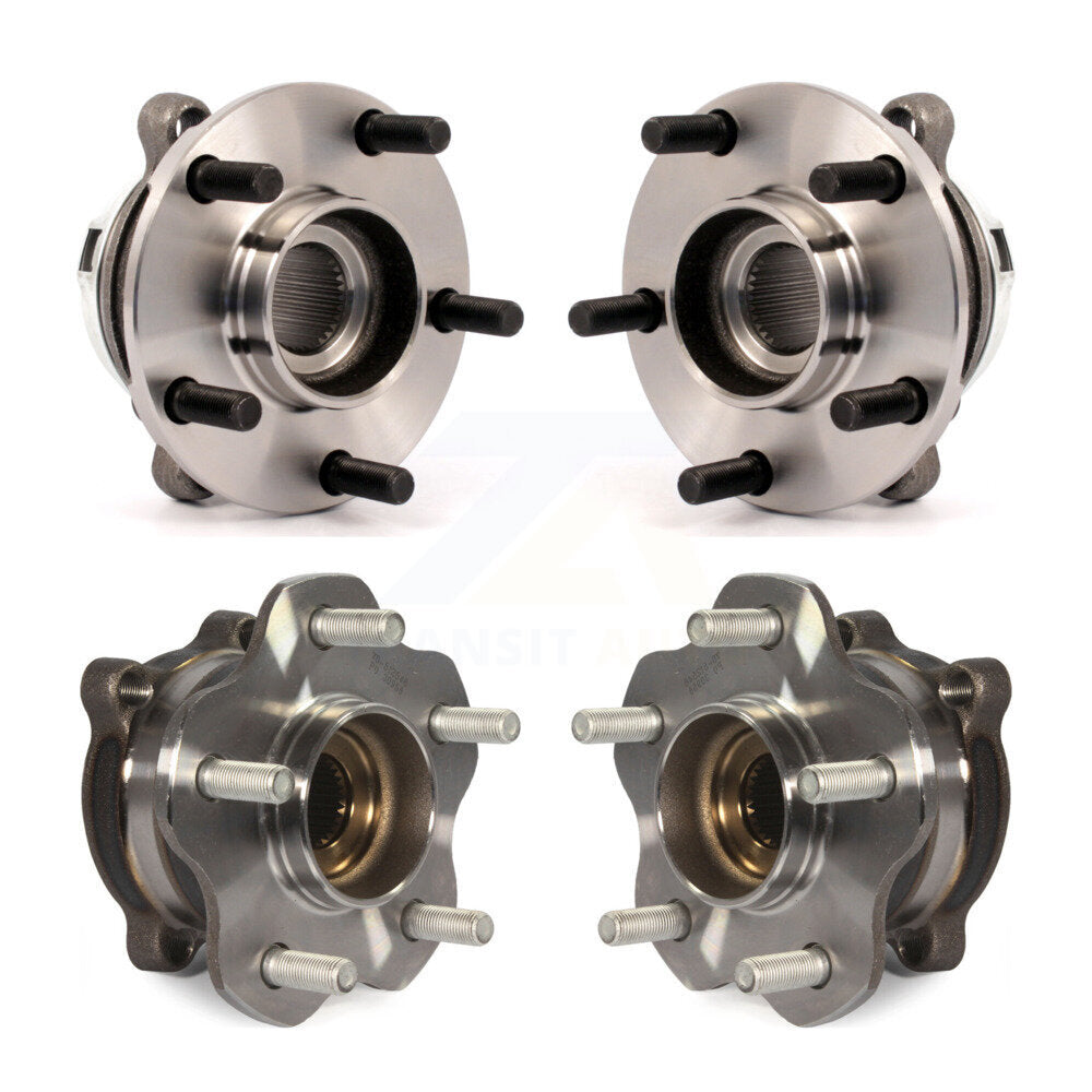 Front Rear Wheel Bearing & Hub Assembly Kit For 2009-2014 Nissan Murano AWD K70-102246