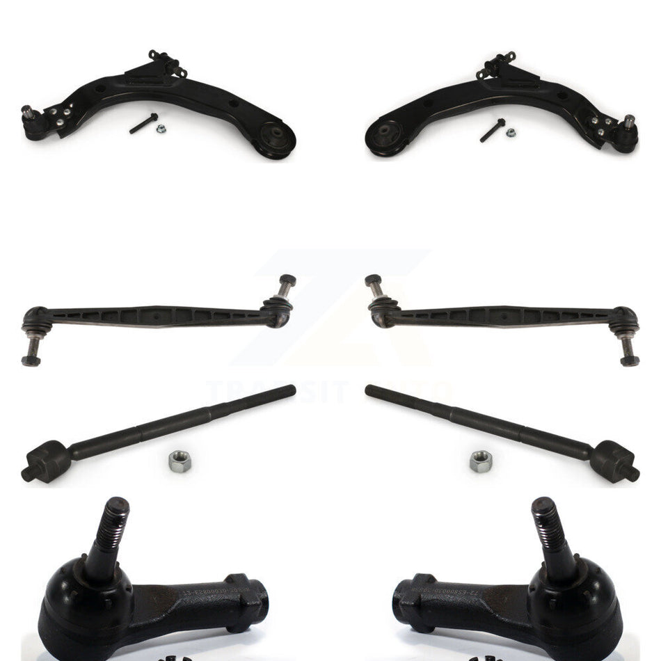 Front Suspension Control Arm And Ball Joint Assembly Steering Tie Rod End Stabilizer Bar Link Kit (8Pc) For Pontiac G5 Pursuit With FE1 11.80" Center To Length K72-100121