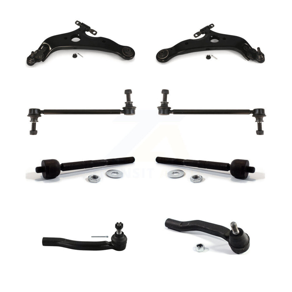 Front Suspension Control Arm And Ball Joint Assembly Steering Tie Rod End Stabilizer Bar Link Kit (8Pc) For 2004-2010 Toyota Sienna K72-100155