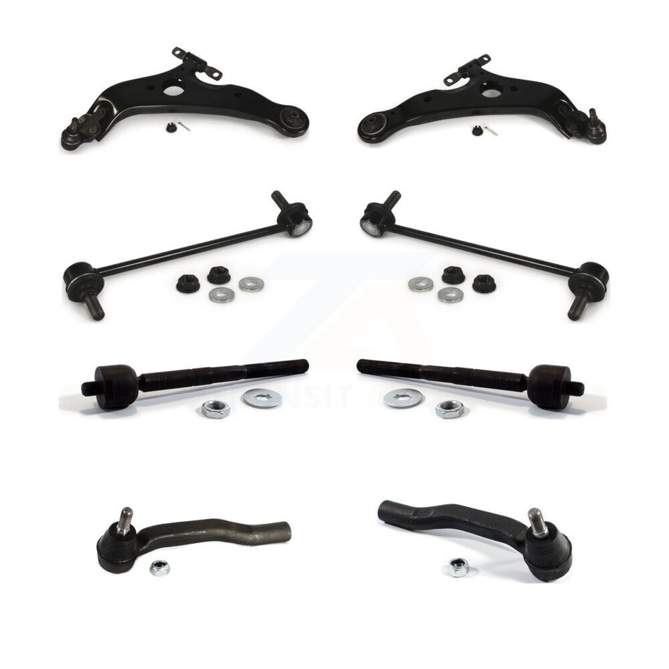 Front Suspension Control Arm And Ball Joint Assembly Steering Tie Rod End Stabilizer Bar Link Kit (8Pc) For 2004-2010 Toyota Sienna K72-100155