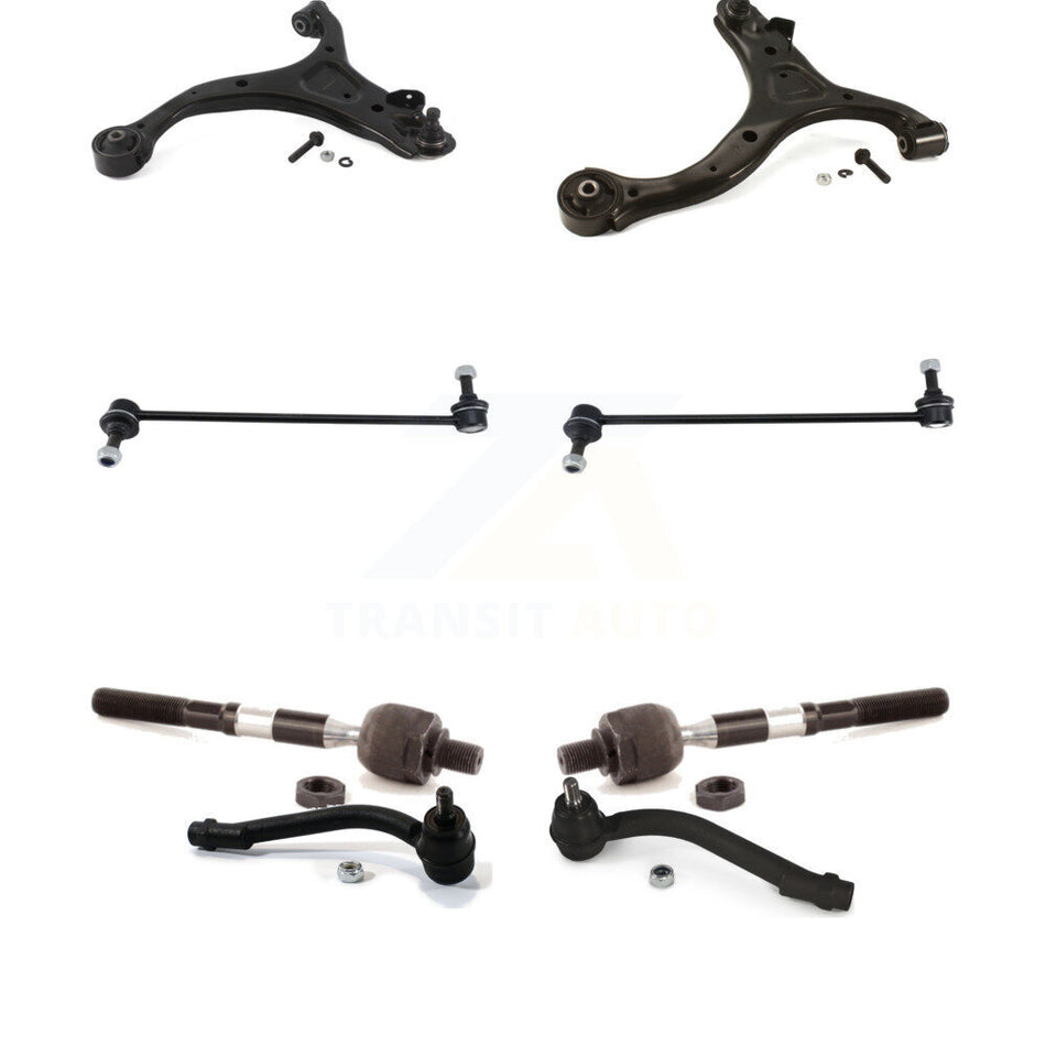 Front Suspension Control Arm And Ball Joint Assembly Steering Tie Rod End Stabilizer Bar Link Kit (8Pc) For Hyundai Santa Fe Kia Sorento K72-100682