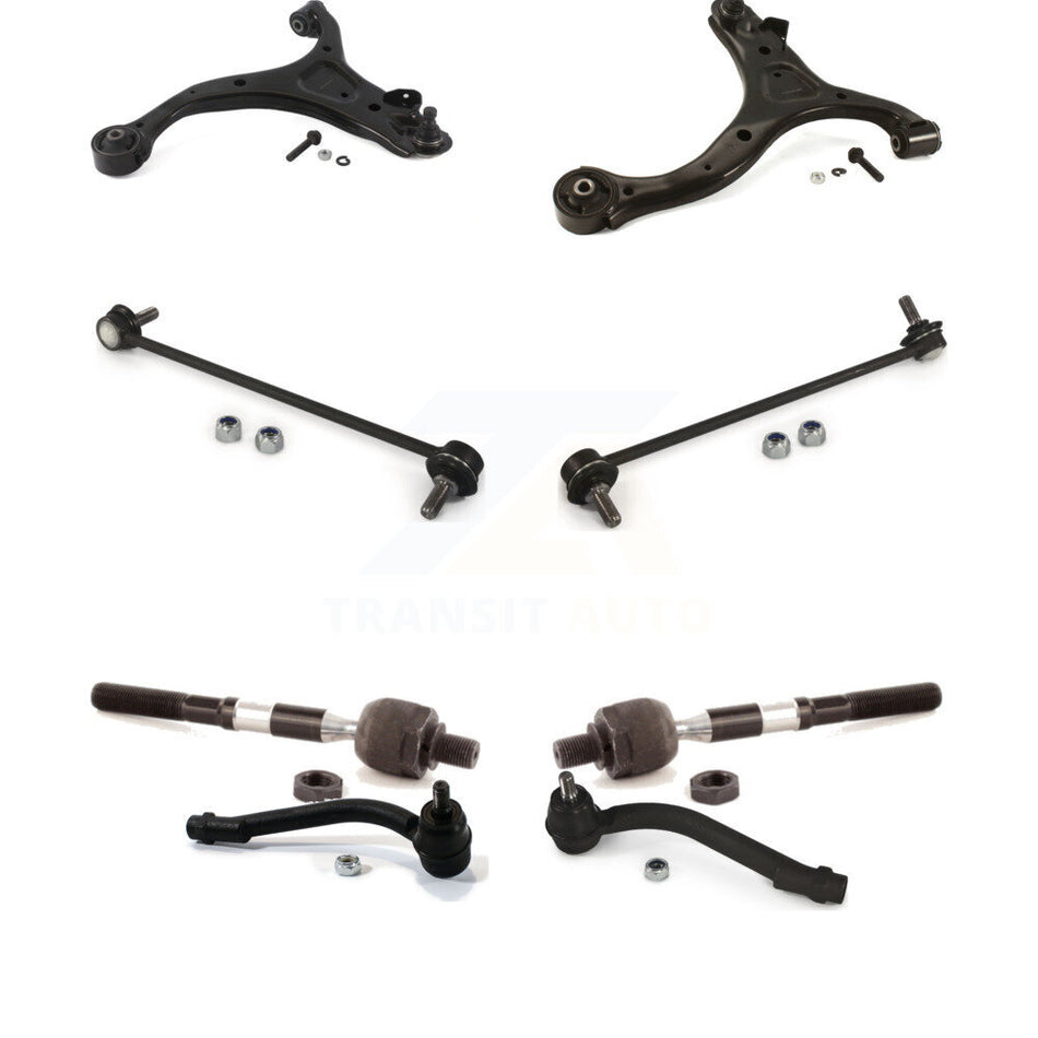 Front Suspension Control Arm And Ball Joint Assembly Steering Tie Rod End Stabilizer Bar Link Kit (8Pc) For Hyundai Santa Fe Kia Sorento K72-100682