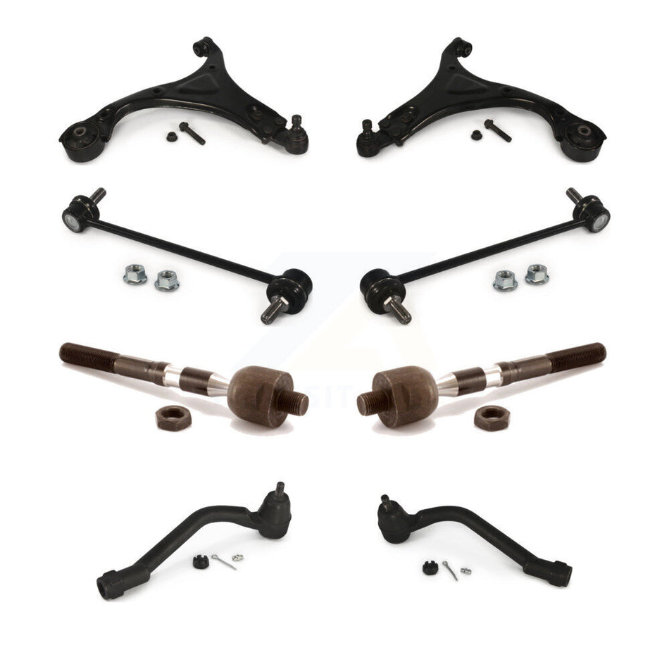 Front Suspension Control Arm And Ball Joint Assembly Steering Tie Rod End Stabilizer Bar Link Kit (8Pc) For 2012-2013 Hyundai Sonata GL GLS 10.63" Center To Length K72-100688
