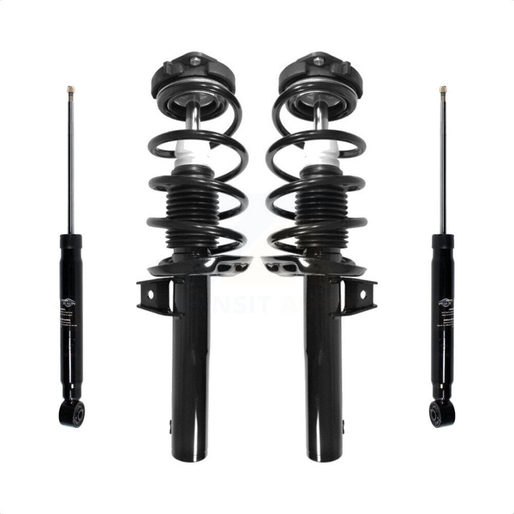 Front Rear Complete Suspension Shocks Strut And Coil Spring Mount Assemblies Kit For Volkswagen CC Rabbit Fits 55MM Lower Housing; Excludes Sport (Left Right) K78M-100018 by Transit Auto