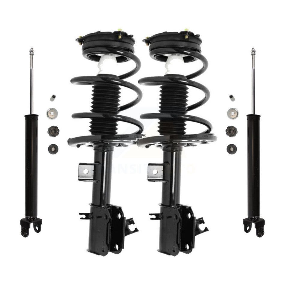 Front Rear Complete Suspension Shocks Strut And Coil Spring Mount Assemblies Kit For 2013-2018 Nissan Altima Sedan with FWD 2.5L Excludes Coupe V6 Engine - Left Right Side K78M-100118